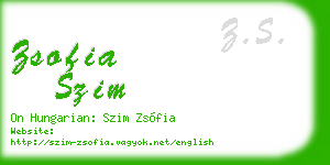 zsofia szim business card