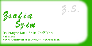 zsofia szim business card